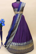 purple color naraypet saree for girls