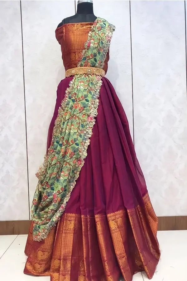 Kerala style half saree for Pongal festival - Anaya Designer Studio