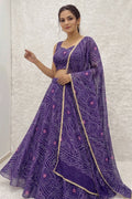 purple bandhani lehenga choli
georgette bandhani lehenga