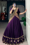 purple color lehenga choli for reception