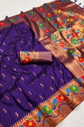 purple color saree for wedding party