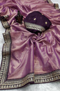 purple colour saree for wedding function