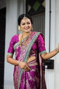 purple colour saree for wedding party