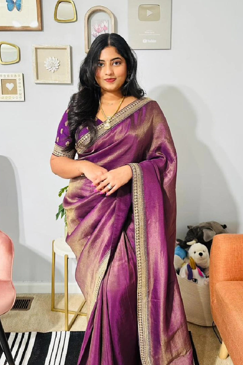 purple colour saree for wedding 