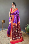 purple colour silk saree for wedding 