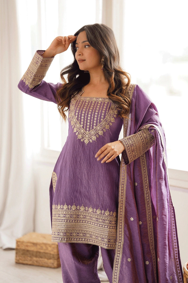 purple farshi shalwar suit for women