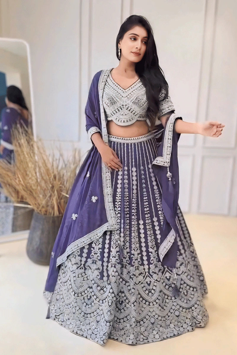 purple lehenga choli for bridal 