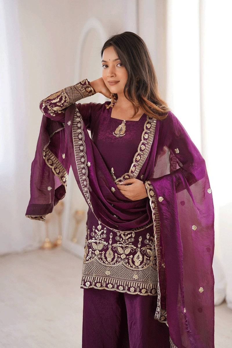 purple palazzo dress for girls