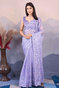 purple saree for wedding