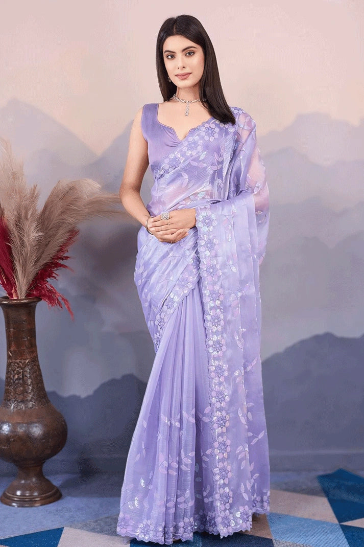 purple saree for wedding