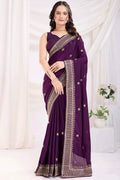 purple wedding saree