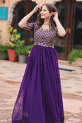 purple beautiful long gown