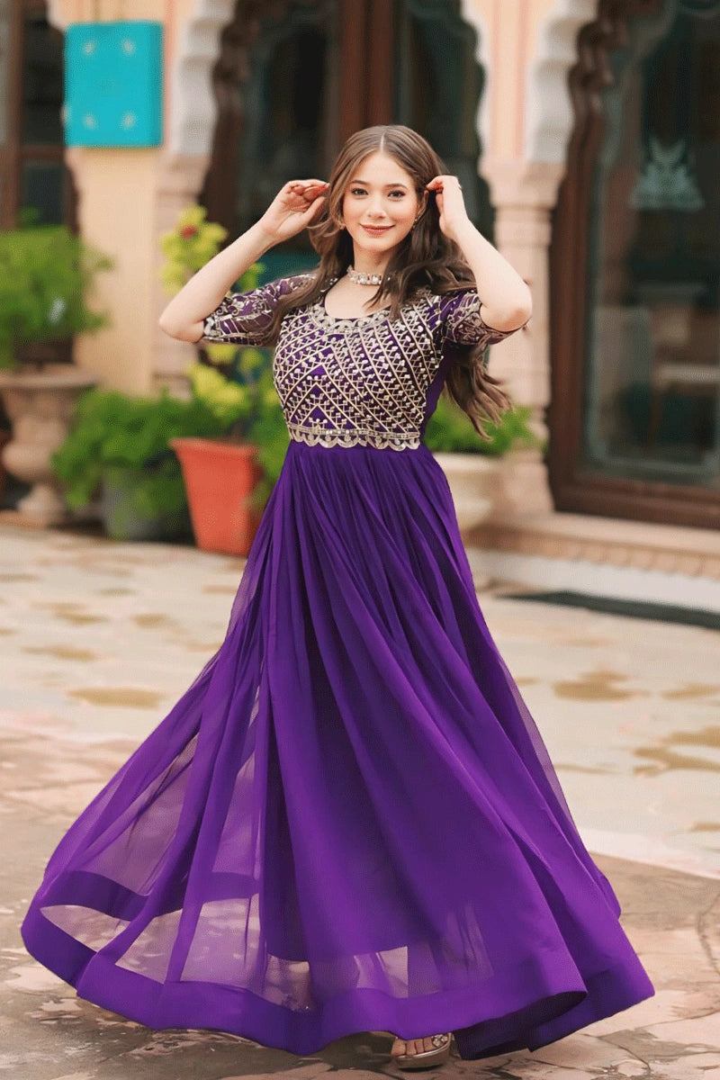 purple gown for navratri