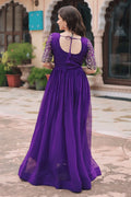 purple fancy gown