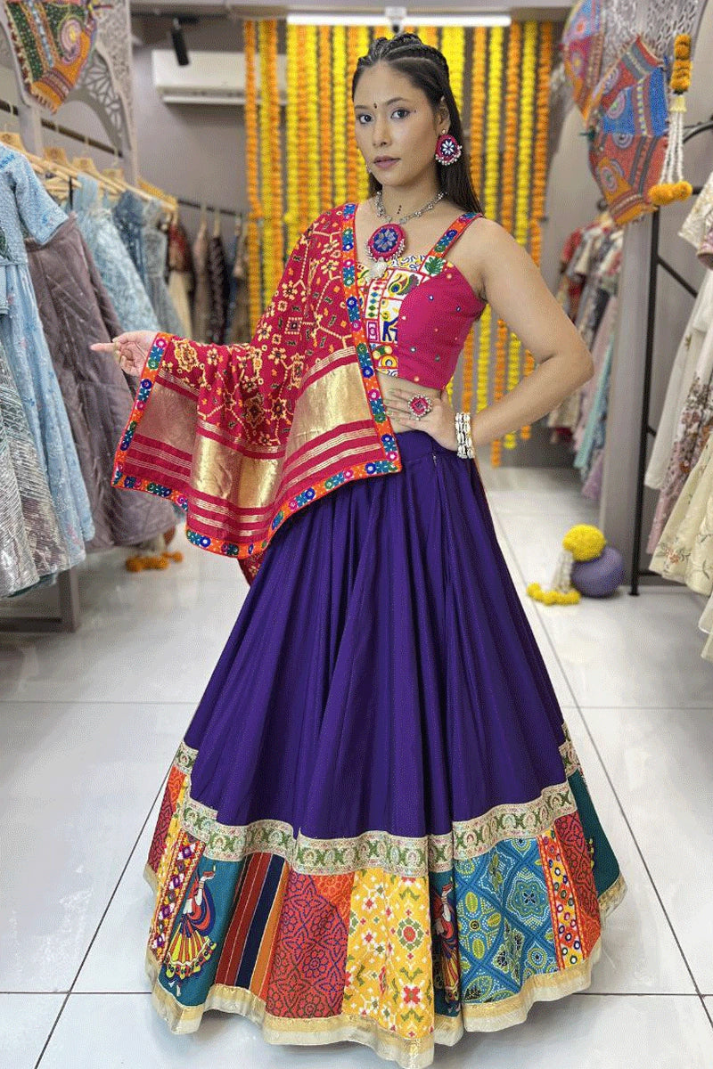 purple lehenga choli combination