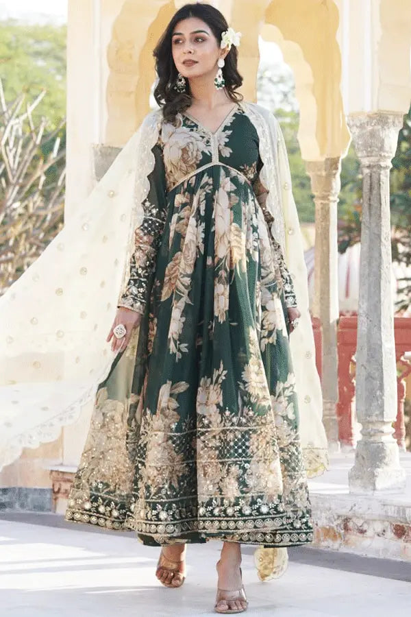 raksha bandhan special digital print gown