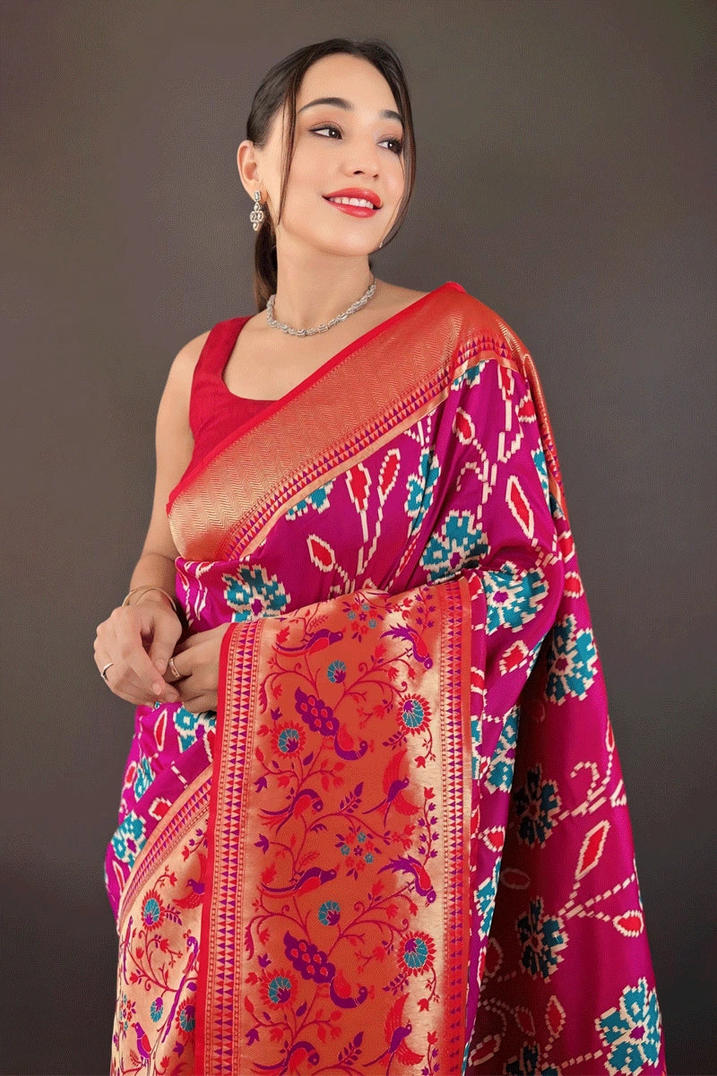 rani pink colour saree for wedding 