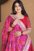 rani pink lehenga with pink dupatta