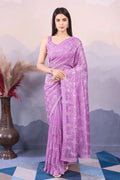 rani pink silk saree for party wear