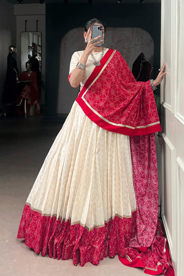 ready to wear bandhani lehenga choli