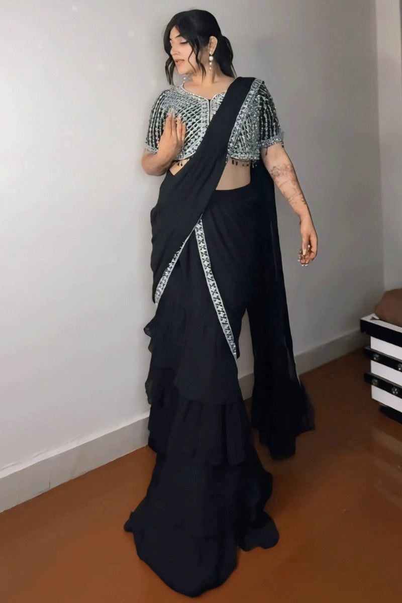 One Minute Ready To Wear Saree For Reception Party Anaya Designer Studio one-minute-ready-to-wear-saree-for-reception-party-anaya-designer-studio