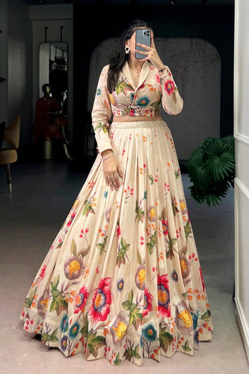 ready to wear floral lehenga choli