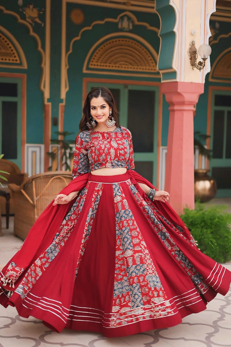 ready to wear red colour chaniya choli