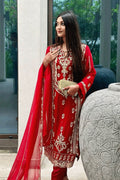 ready to wear red colour dress for karwa chauth