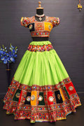real mirror work gamthi work chaniya choli for garba