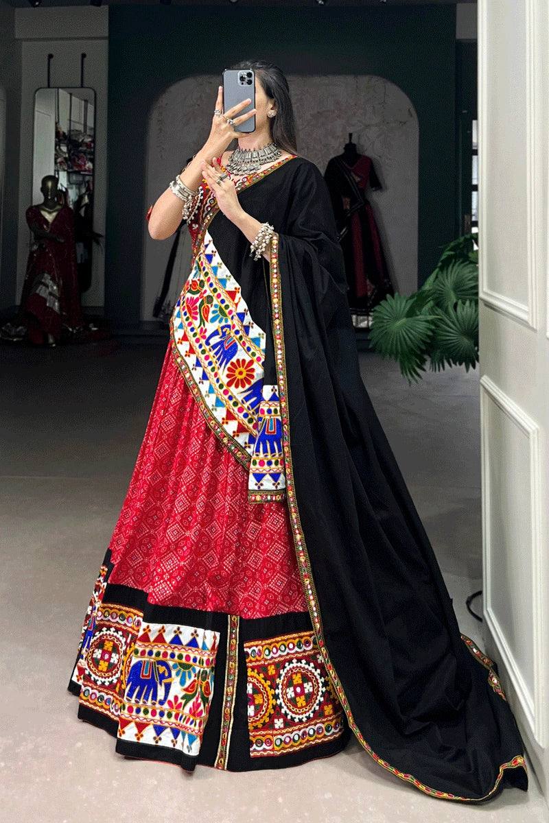heavy flair gamthi work lehenga choli