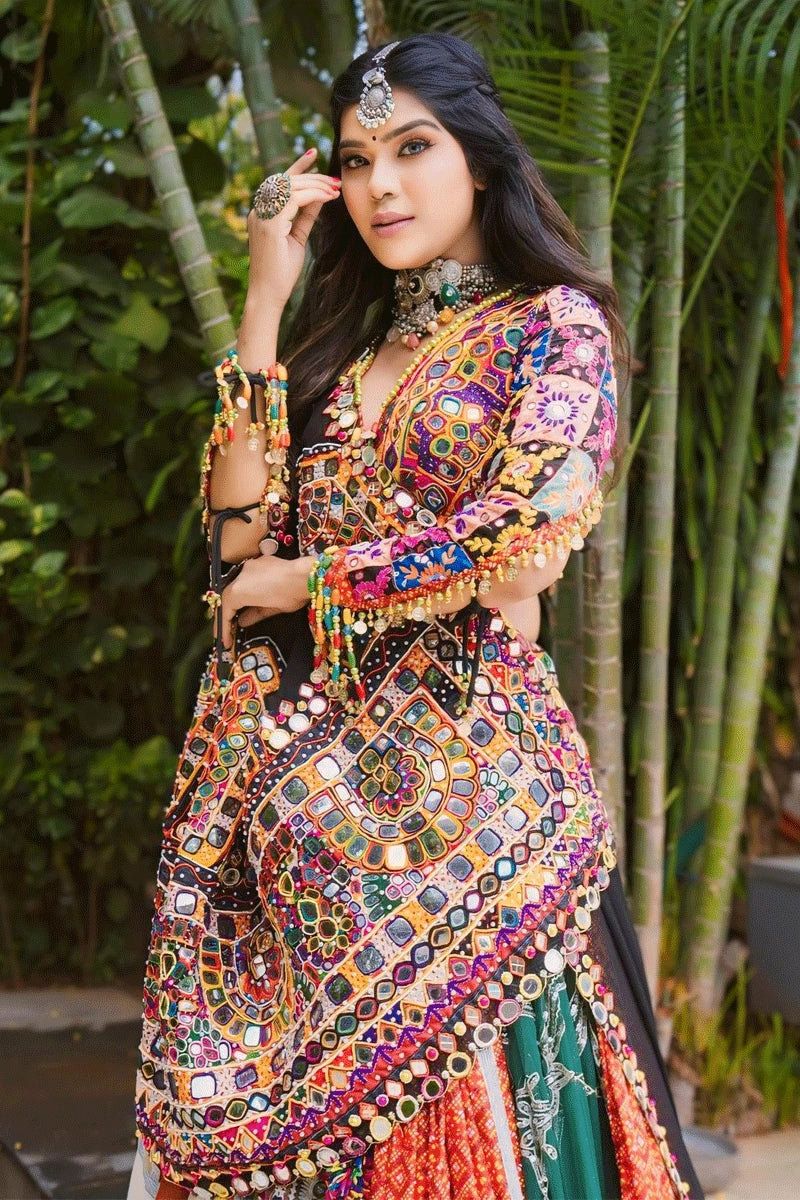 multi colour designer lehenga choli for garba