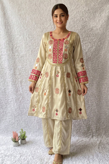 real mirror work top palazzo set