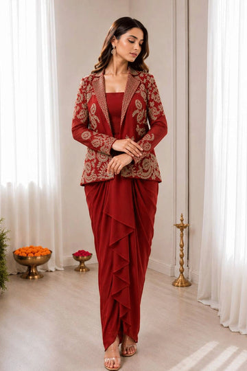 reception party wear indo western for gen z girl