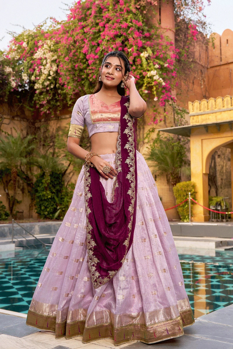 reception wear paithani style lehenga choli