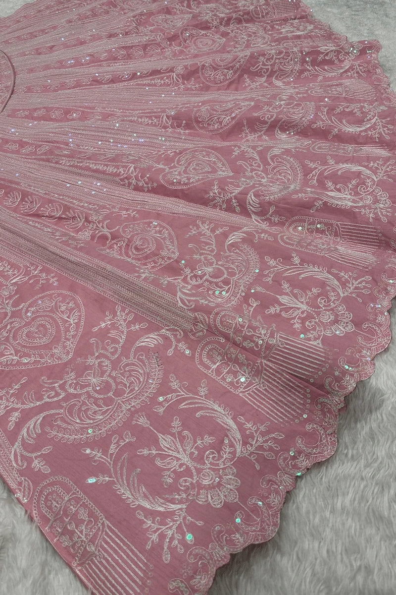 reception wear pink lehenga choli