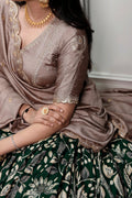 reception wear silk lehenga