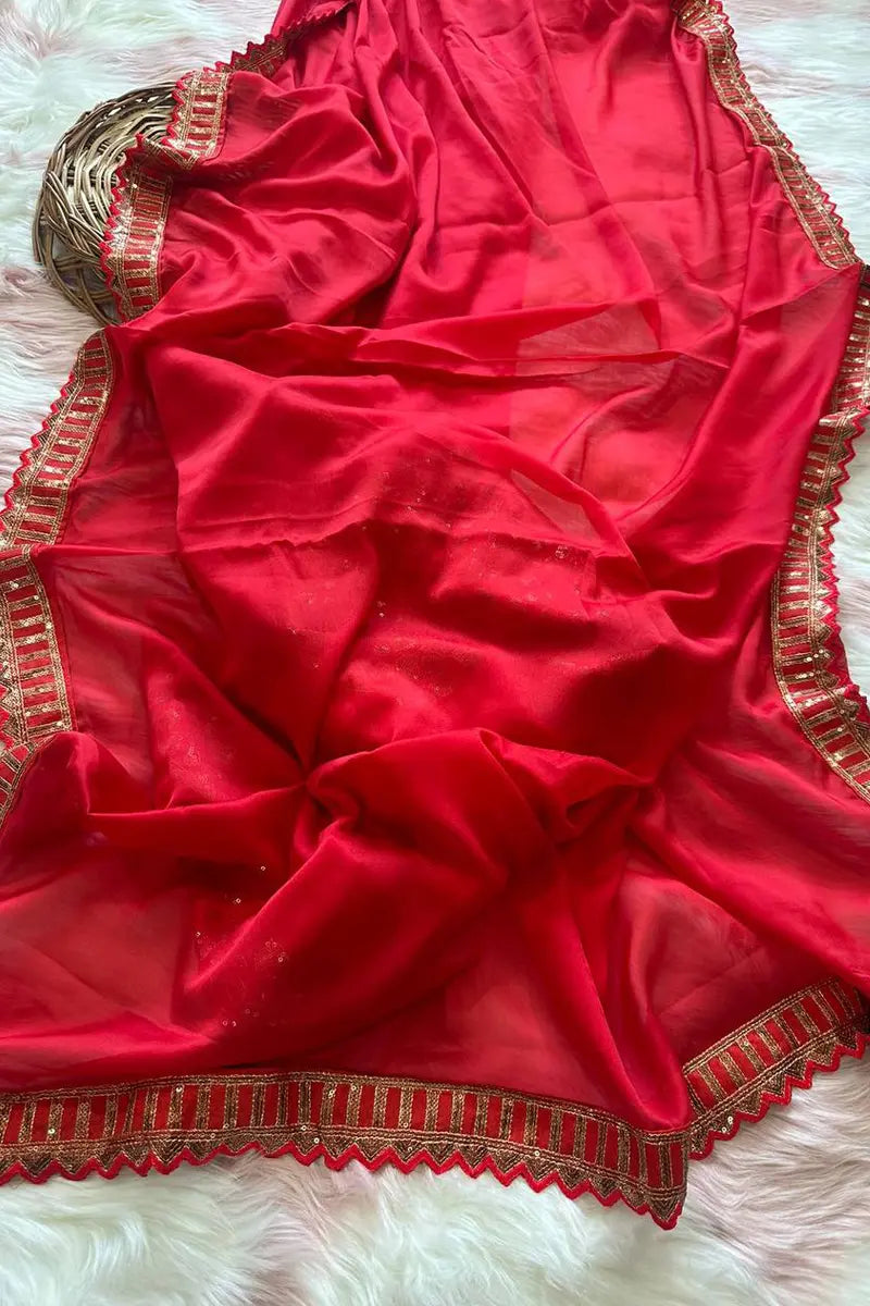 red color saree for girls