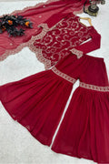 red sharara for raksha bandhan