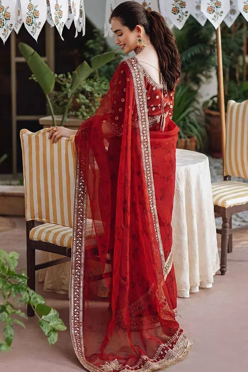 red saree for karwa chauth