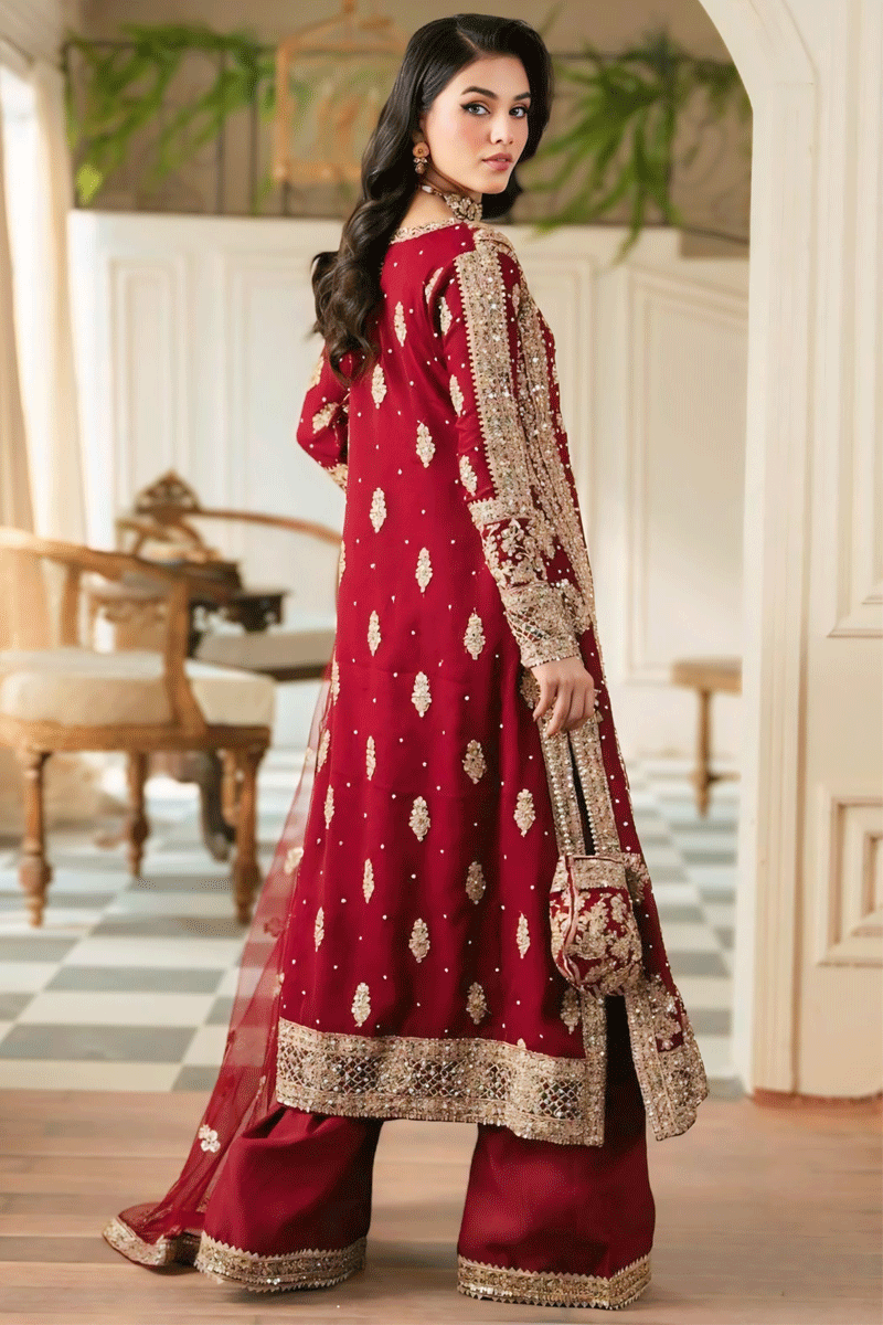 red color sharara suit