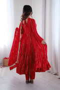 red festive anarkali outfit