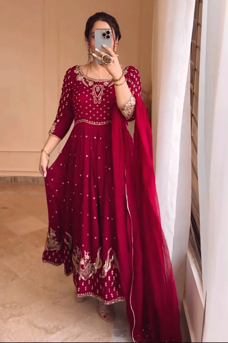 red gown for karwa chauth special