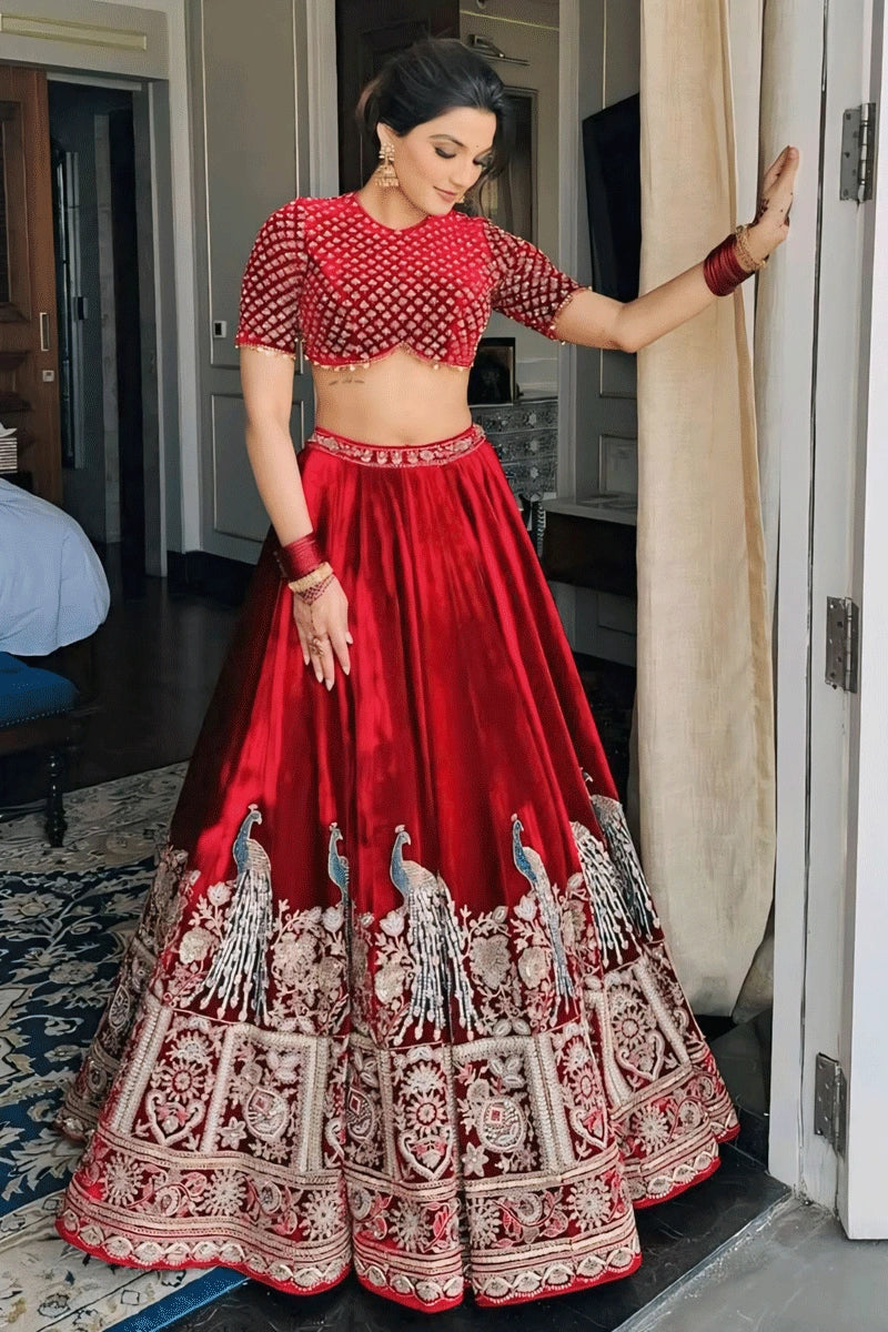 red lehenga for bridal