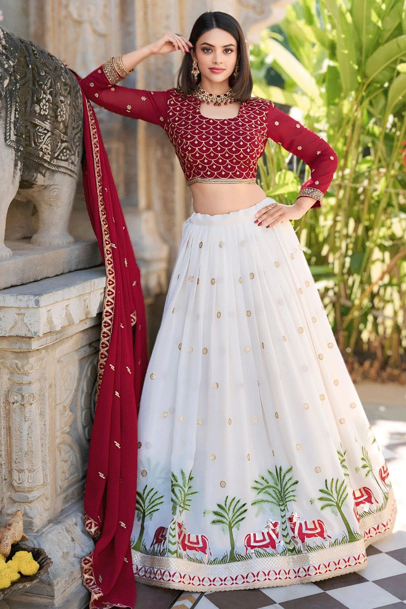 red lehenga for bridal sister