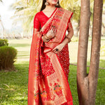 red bandhani saree price