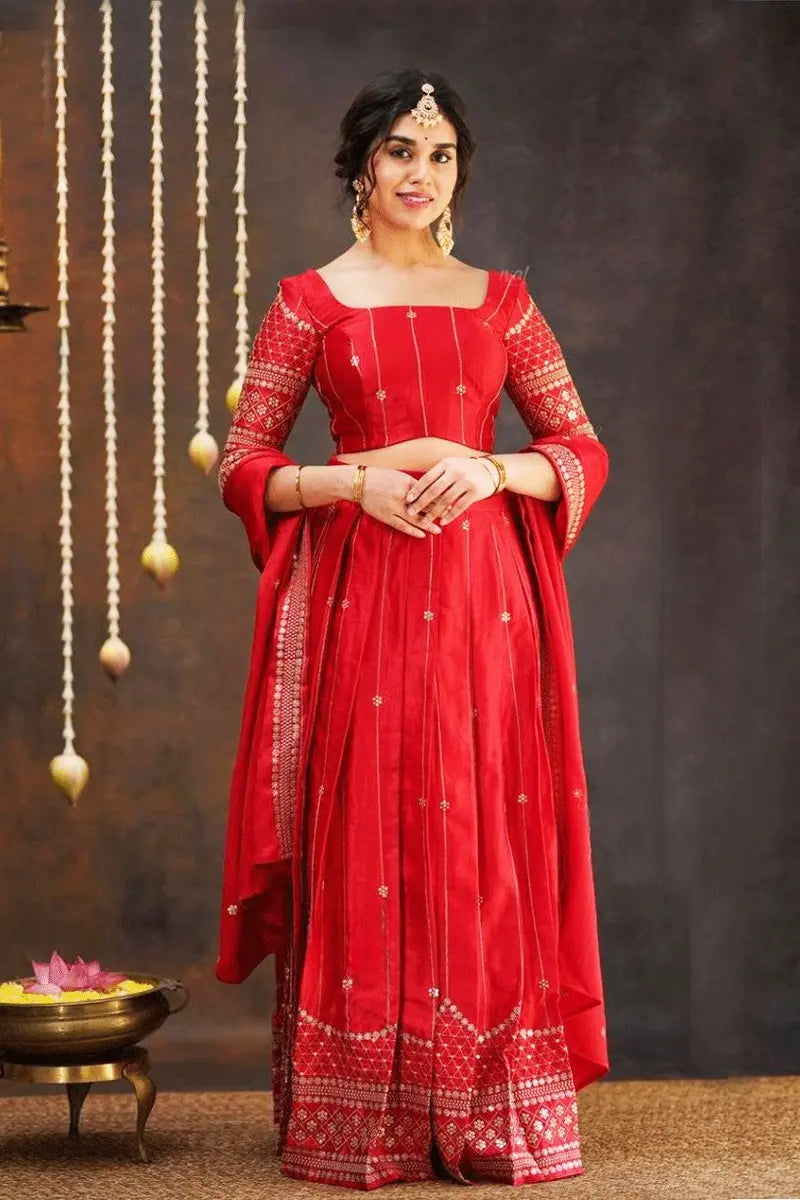 Stitched traditional half saree online shopping