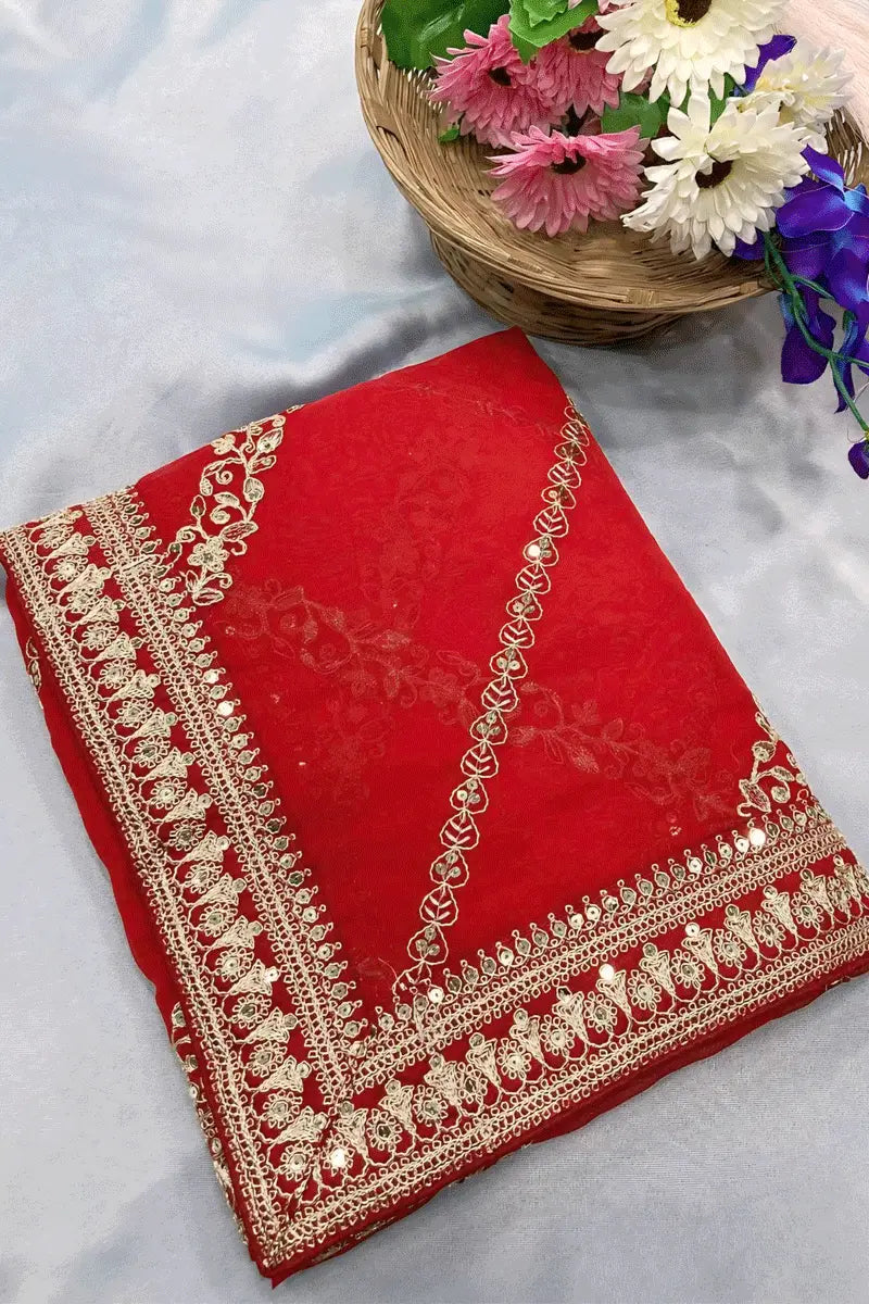 red saree for karwa chauth