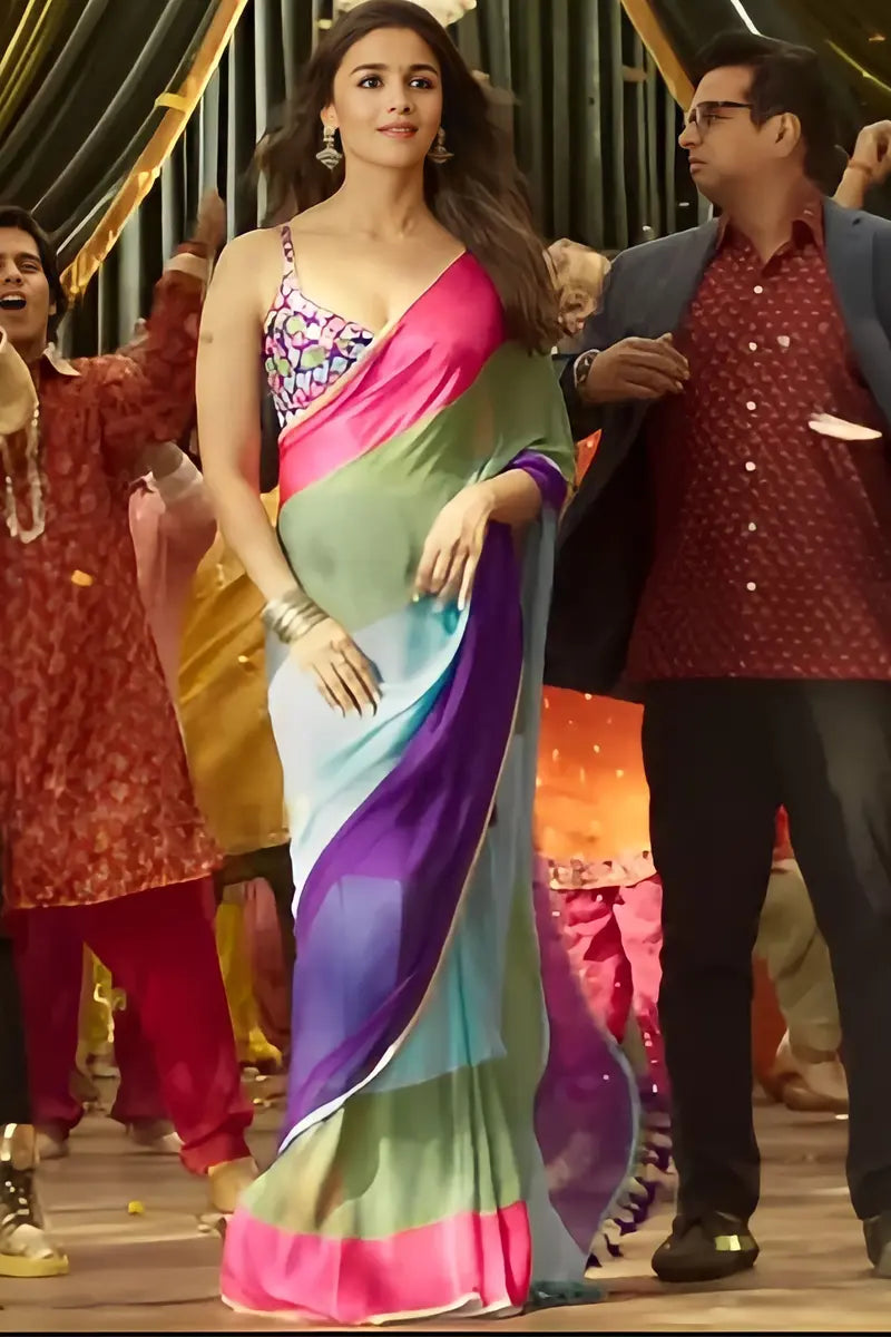 rocky rani jhumka song saree