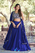 royal blue lehenga choli for wedding guest