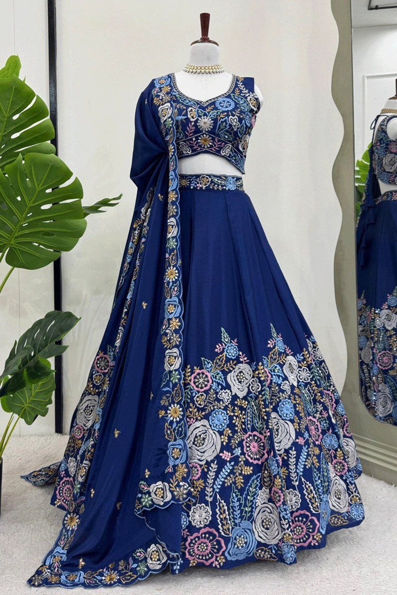 royal blue lehenga